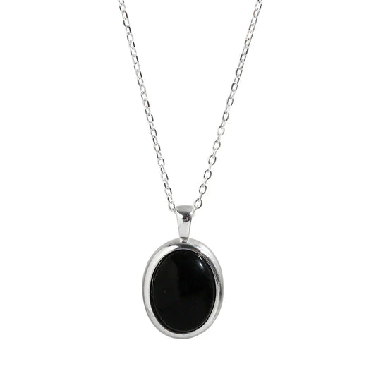 Beautiful Dark Gemstone Pendant Necklace - Pexav