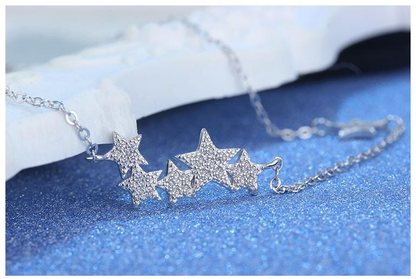 Stunning Silver Star Necklace-Nora Luxe