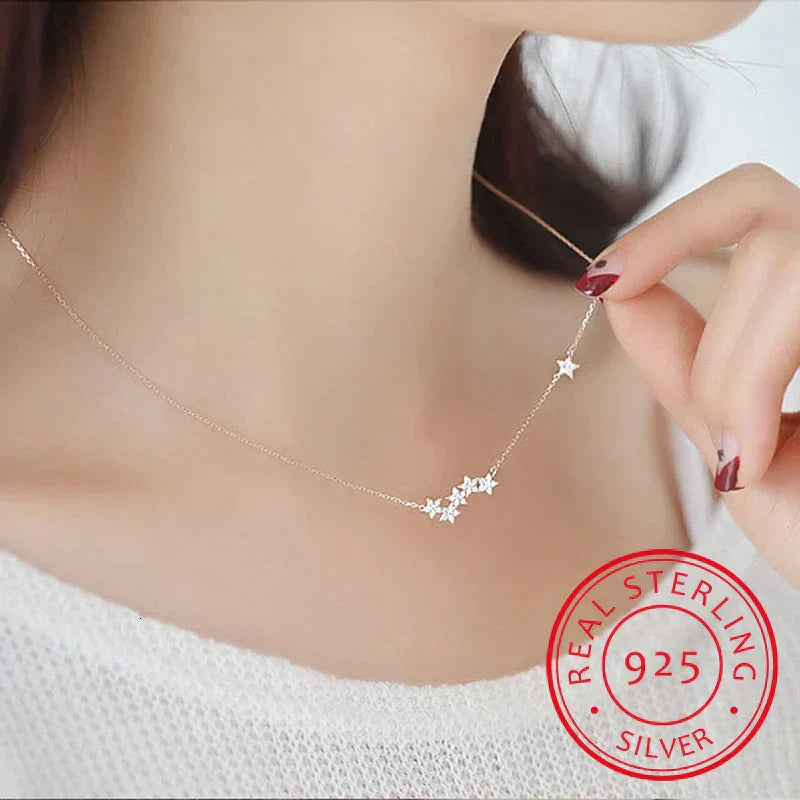 Sparkling Sterling Silver Pendant Necklace - Pexav