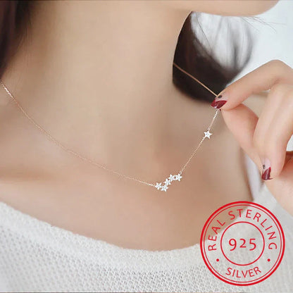 Sparkling Sterling Silver Pendant Necklace - Pexav