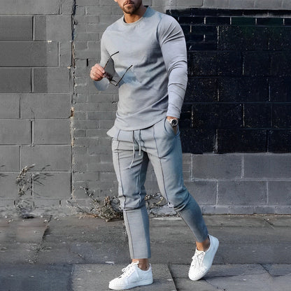 Stylish 2-piece Men's Outfit - UrbanEase-Gray-S-Nora Luxe