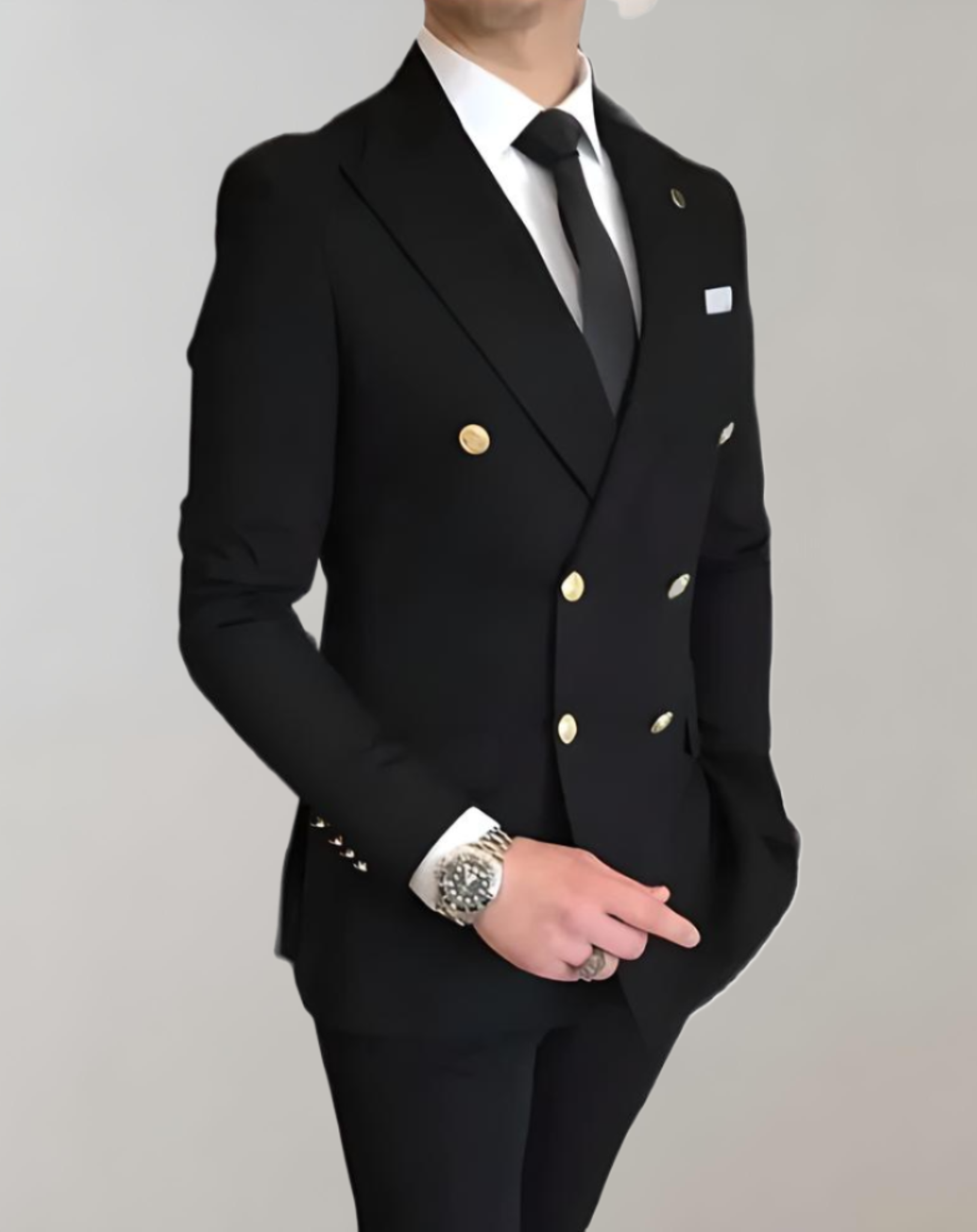 Stylish 2-Piece Men's Suit - Leon-Black-S-Nora Luxe