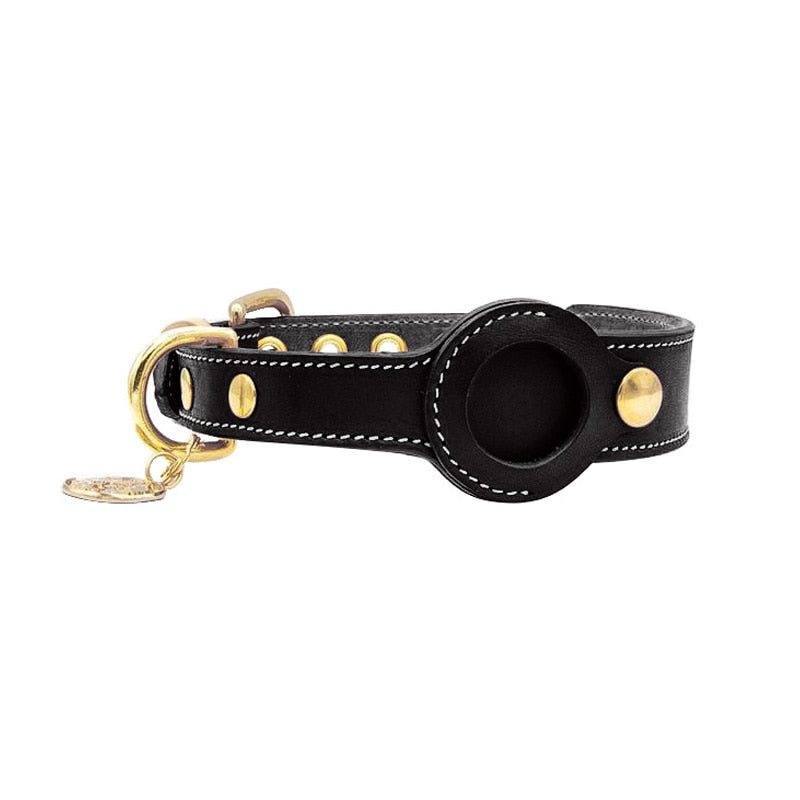 Stylish AirTag Collar for Pets - PurrTrack™-Black-S (11.81–14.57 in)-Nora Luxe