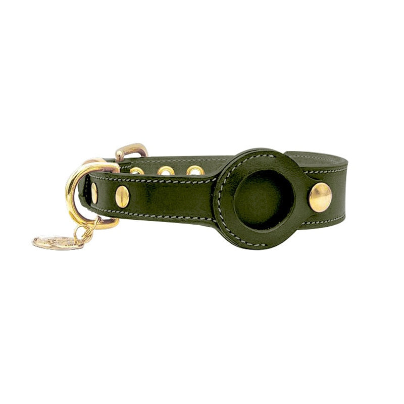 Stylish AirTag Collar for Pets - PurrTrack™-Dark green-S (11.81–14.57 in)-Nora Luxe