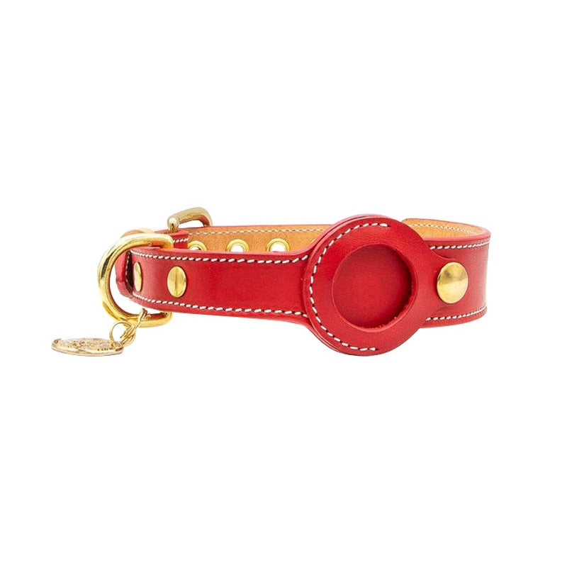 Stylish AirTag Collar for Pets - PurrTrack™-Red-S (11.81–14.57 in)-Nora Luxe