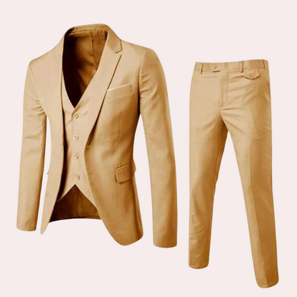 Stylish and Comfortable Men’s Suit - Maxim-Khaki-S-Nora Luxe