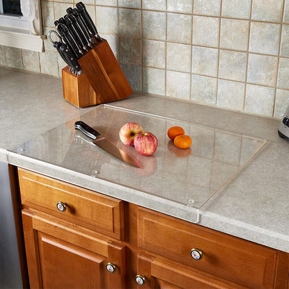 Stylish and Safe Non-Slip Cutting Board - GlassEdge-17.72 x 13.78 in-Nora Luxe