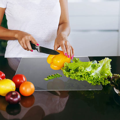 Stylish and Safe Non-Slip Cutting Board - GlassEdge-17.72 x 13.78 in-Nora Luxe