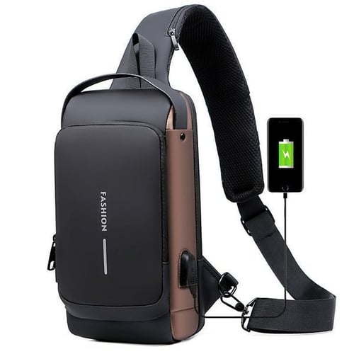 Stylish Anti-Theft Crossbody Bag - Nina-Black & Brown-Nora Luxe