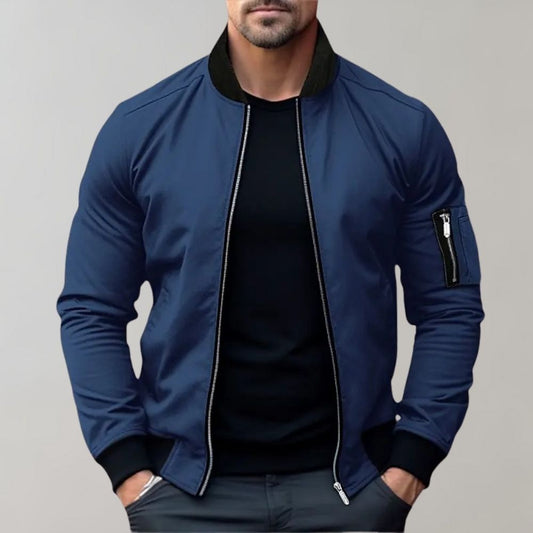 Trendy Mens Bomber Leather Jacket - Pexav