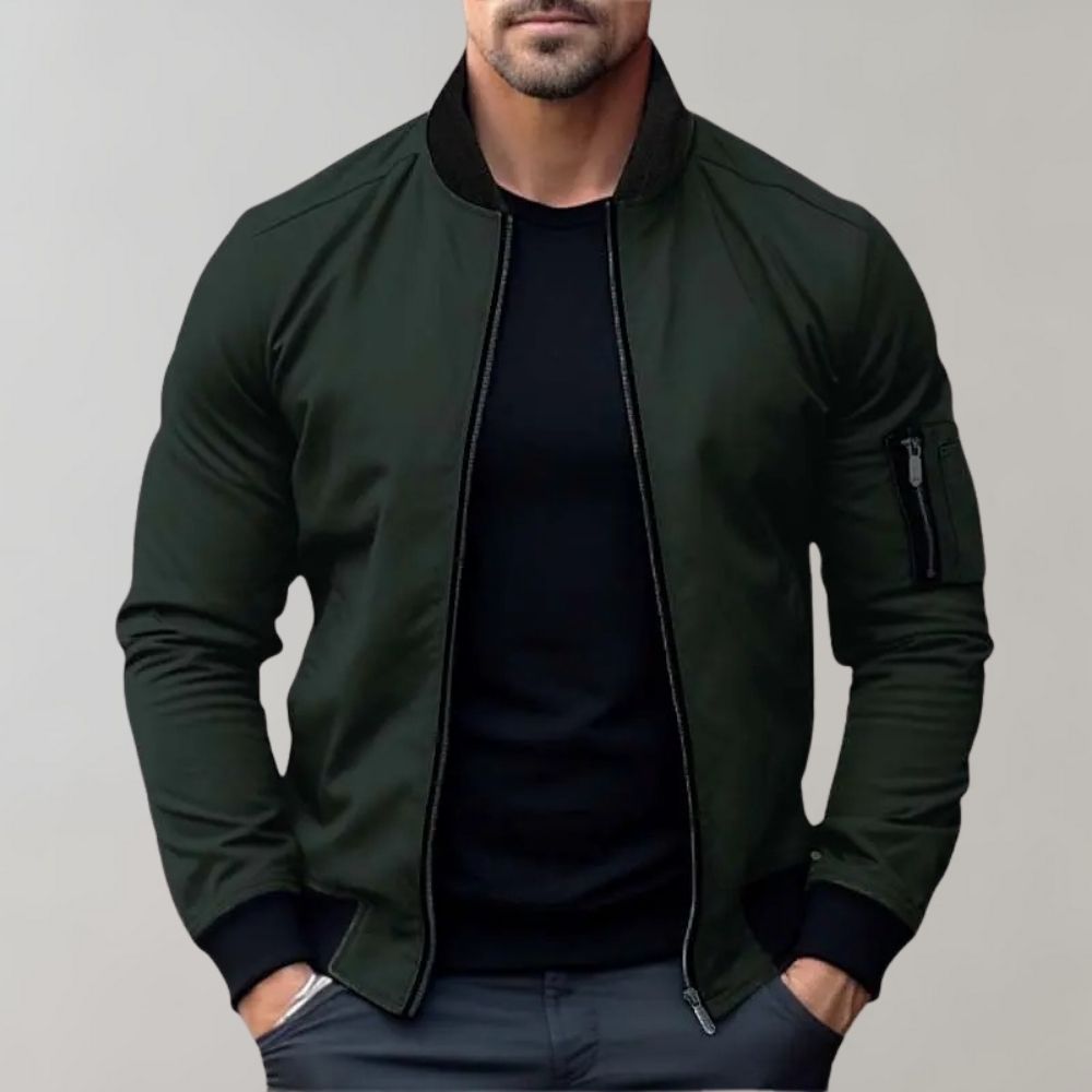Stylish Bomber Jacket for Men - Rafa-Green-M-Nora Luxe