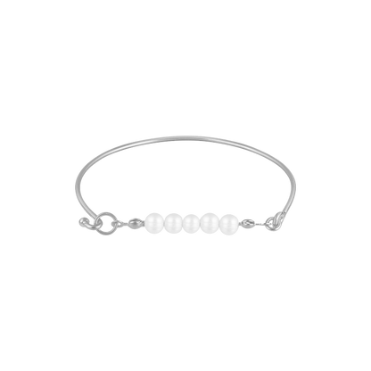 Stylish Bracelet with Delicate Pearls - Selina-Silver-Nora Luxe