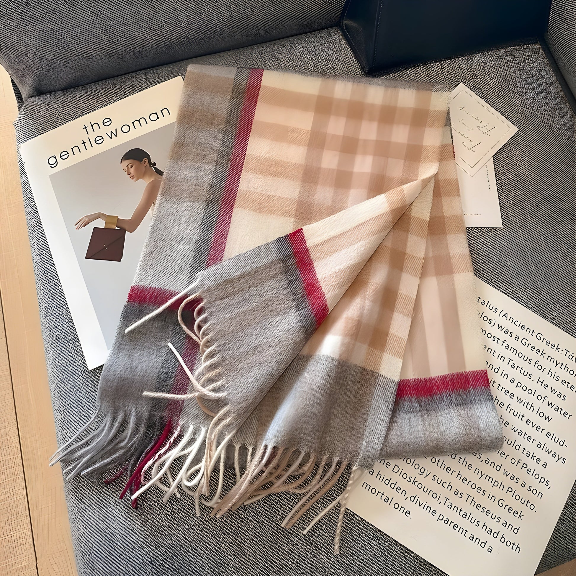 Stylish British Checked Cashmere Women's Winter Scarf - Victoria-A-Nora Luxe
