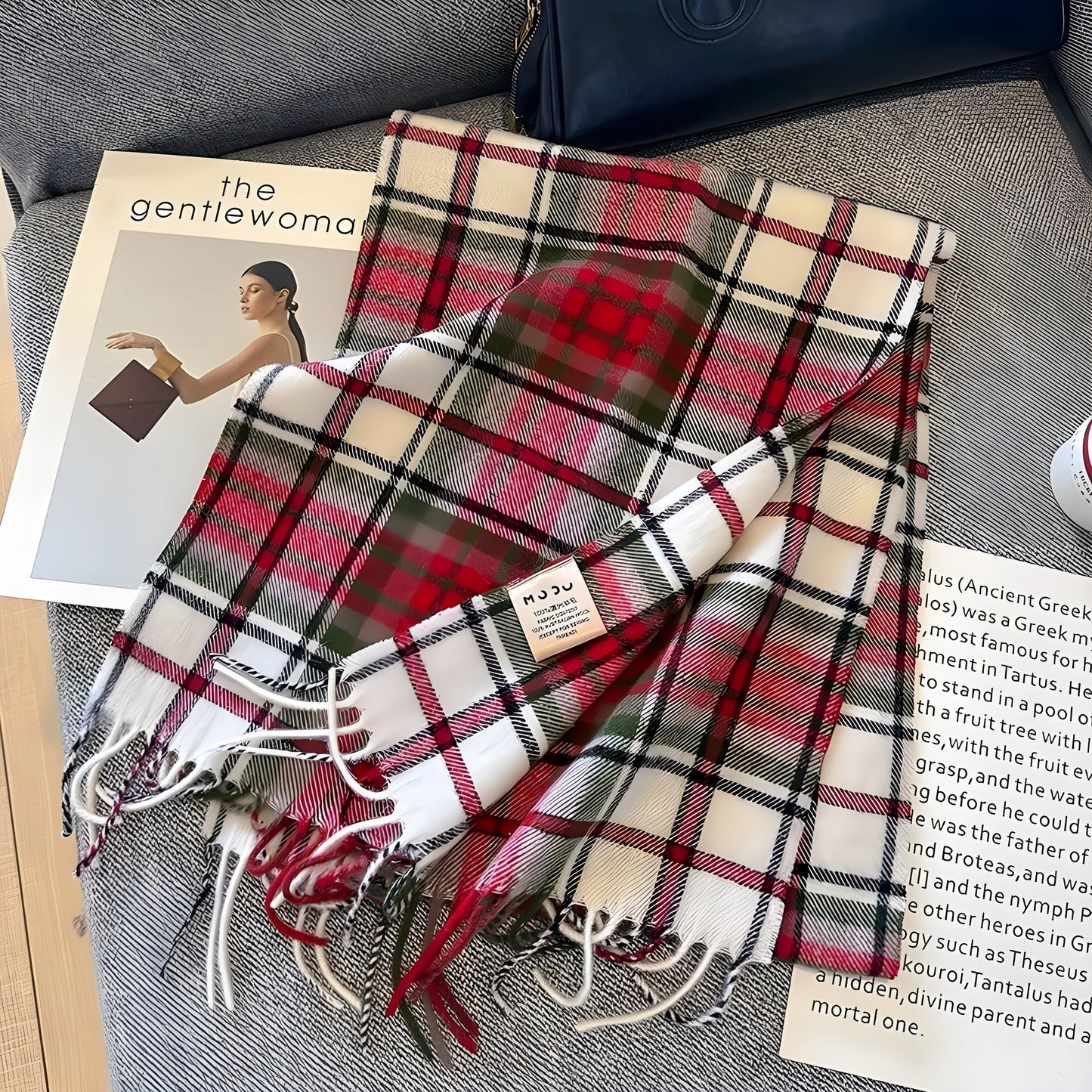 Stylish British Checked Cashmere Women's Winter Scarf - Victoria-C-Nora Luxe