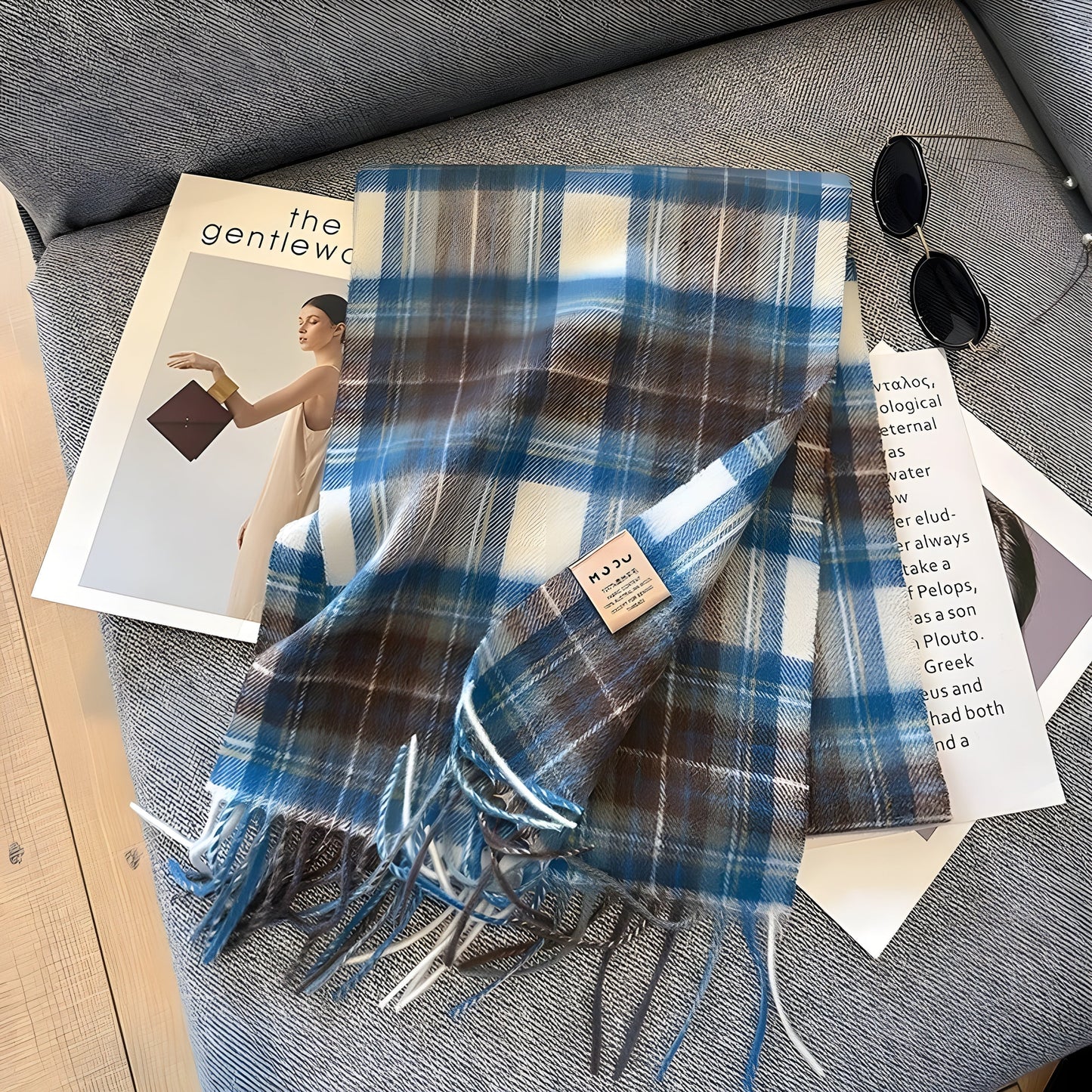 Stylish British Checked Cashmere Women's Winter Scarf - Victoria-H-Nora Luxe