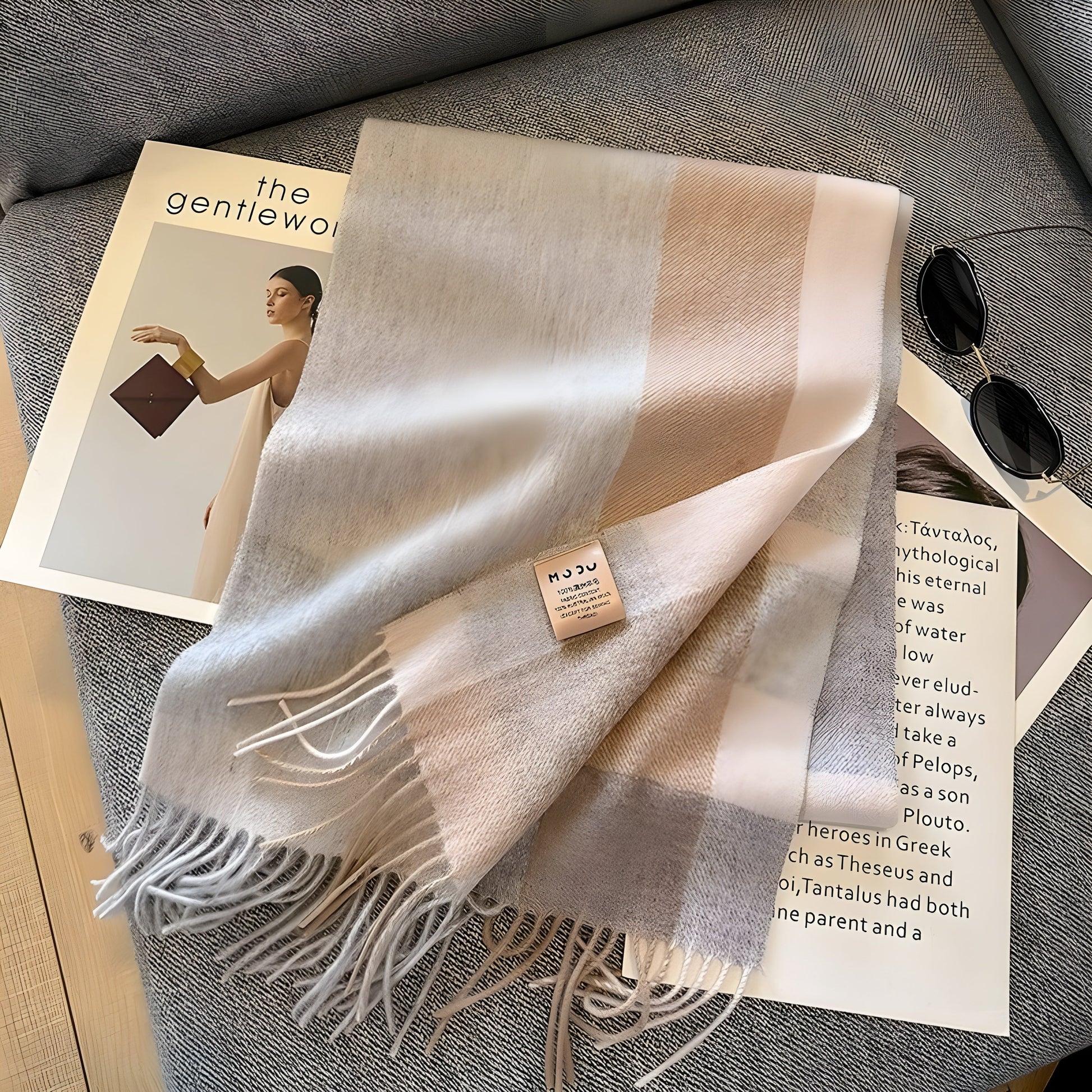 Stylish British Checked Cashmere Women's Winter Scarf - Victoria-M-Nora Luxe