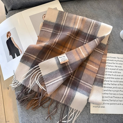 Stylish British Checked Cashmere Women's Winter Scarf - Victoria-O-Nora Luxe