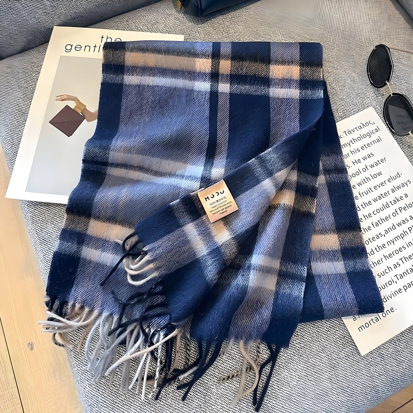 Stylish British Checked Cashmere Women's Winter Scarf - Victoria-P-Nora Luxe