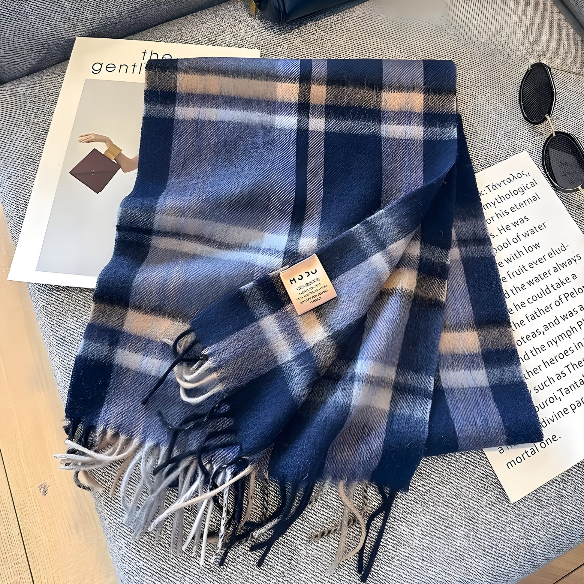 Stylish British Checked Cashmere Women's Winter Scarf - Victoria-P-Nora Luxe
