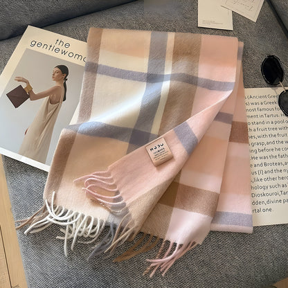 Stylish British Checked Cashmere Women's Winter Scarf - Victoria-T-Nora Luxe