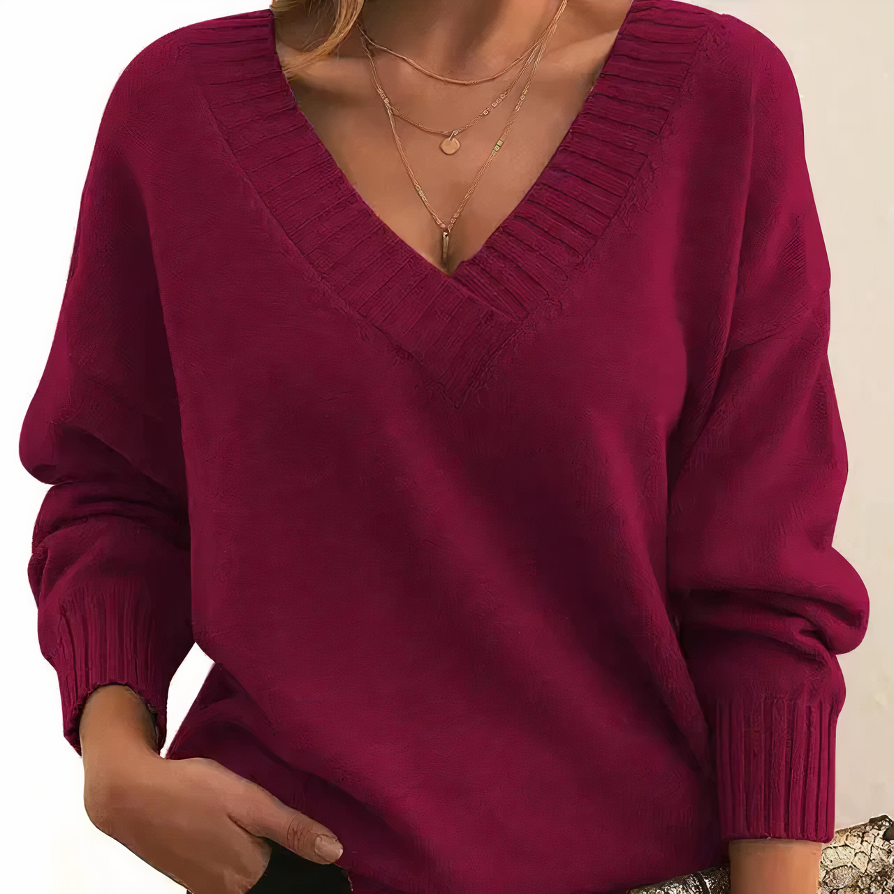 Stylish Cashmere Ladies Sweater - Isabella-Red-S-Nora Luxe