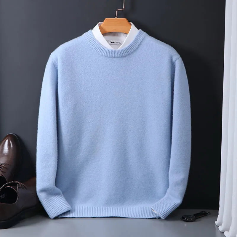 Stylish Cashmere Men's Sweater - Oliver-Light Blue-XS-Nora Luxe