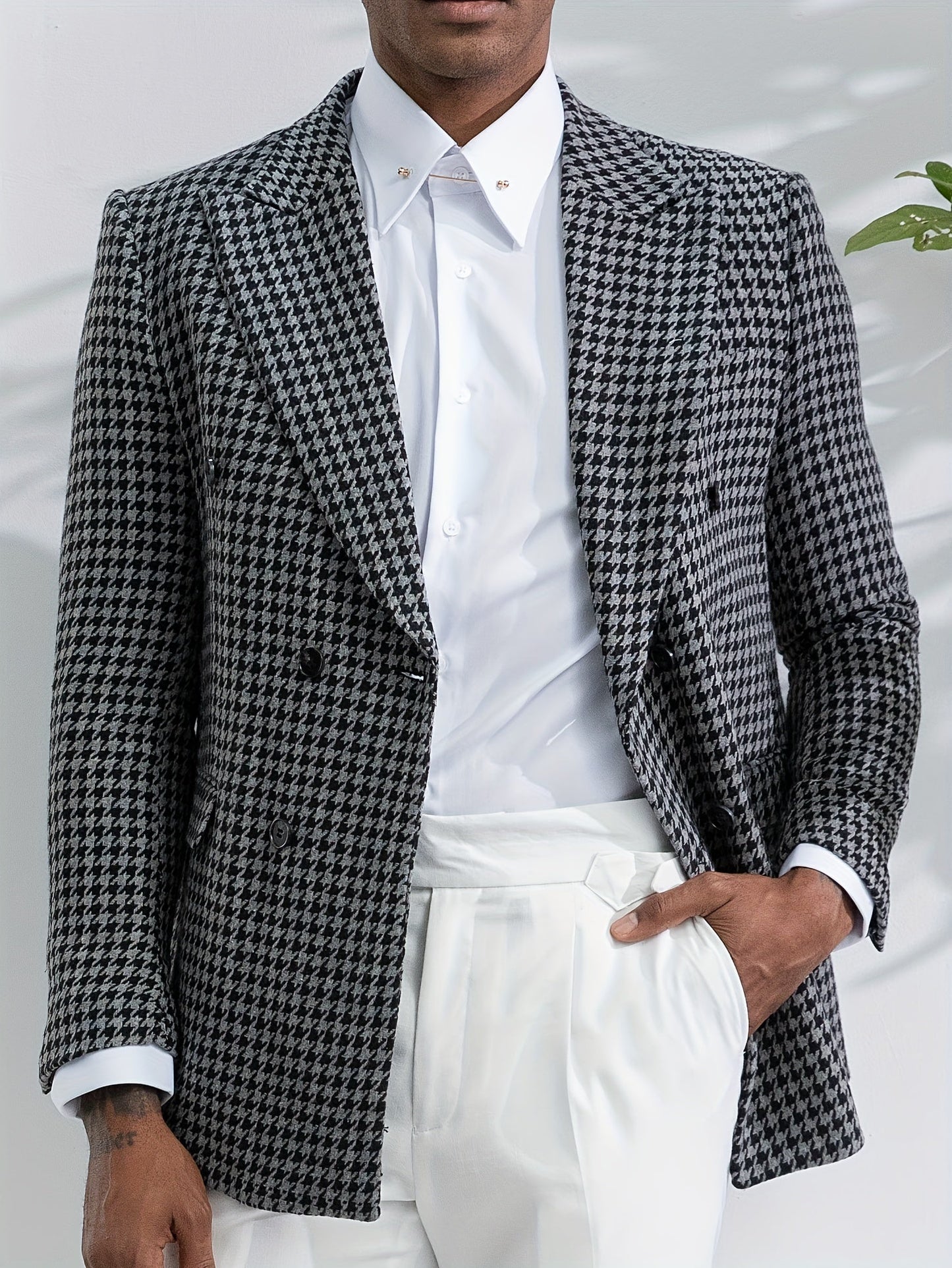 Classic Plaid Mens Business Jacket - Pexav