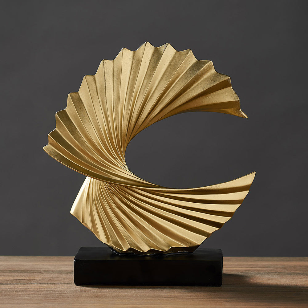 Stylish Crescent Moon Sculpture - LunarGrace-Gold-Nora Luxe