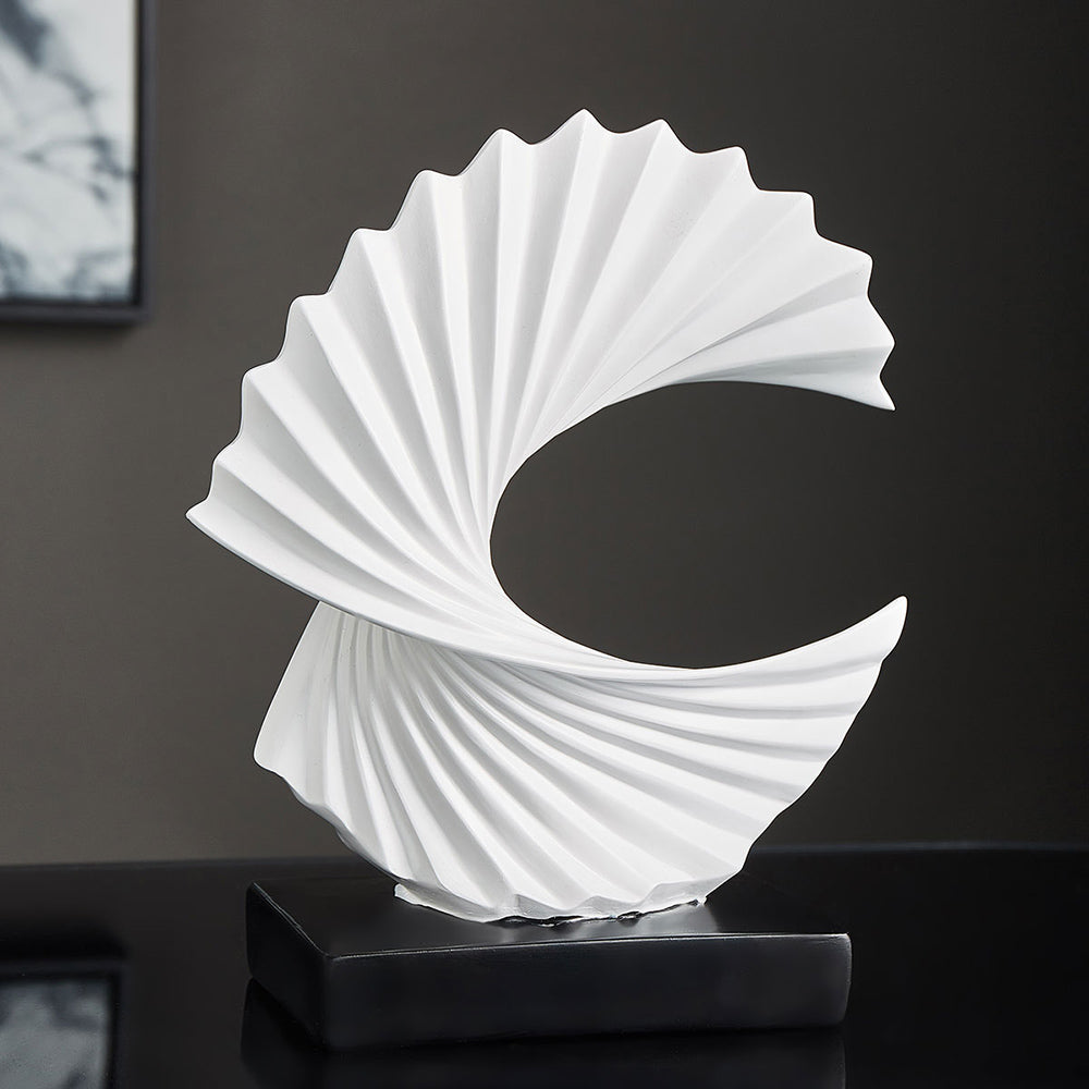 Stylish Crescent Moon Sculpture - LunarGrace-White-Nora Luxe