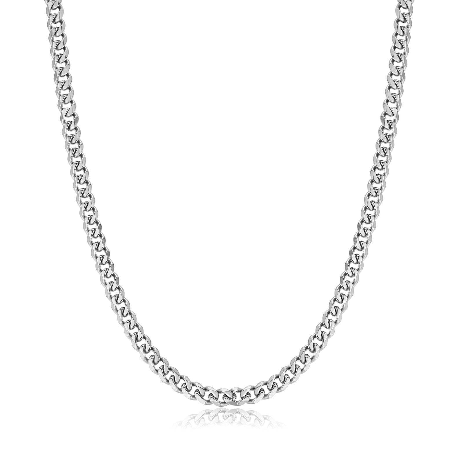 Stylish Cuban Link Necklace - Noah-Silver-0.20 in-Nora Luxe