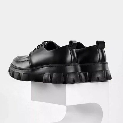 Stylish Derby Shoes with Thick Sole - Ethan-Black-5.5-Nora Luxe