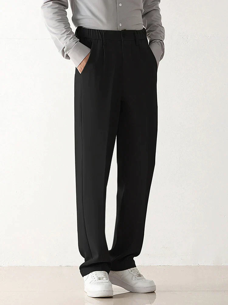 Stylish Draped Men's Trousers - Finn-Black-S-Nora Luxe