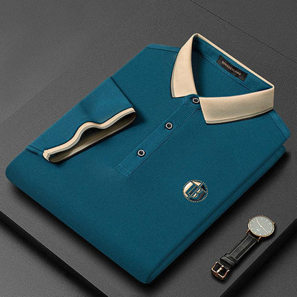 Stylish Embroidered Polo Shirt - Oliver-Blue-S-Nora Luxe