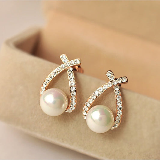 Sparkling Pearl Drop Earrings for Women - Pexav