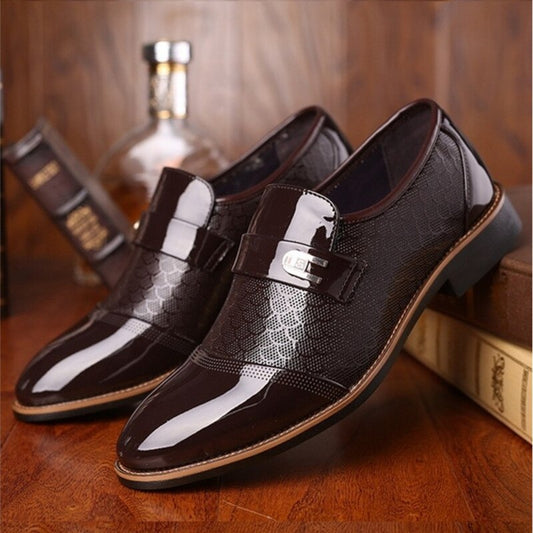 Polished Leather Hudson Men's Shoes - Pexav