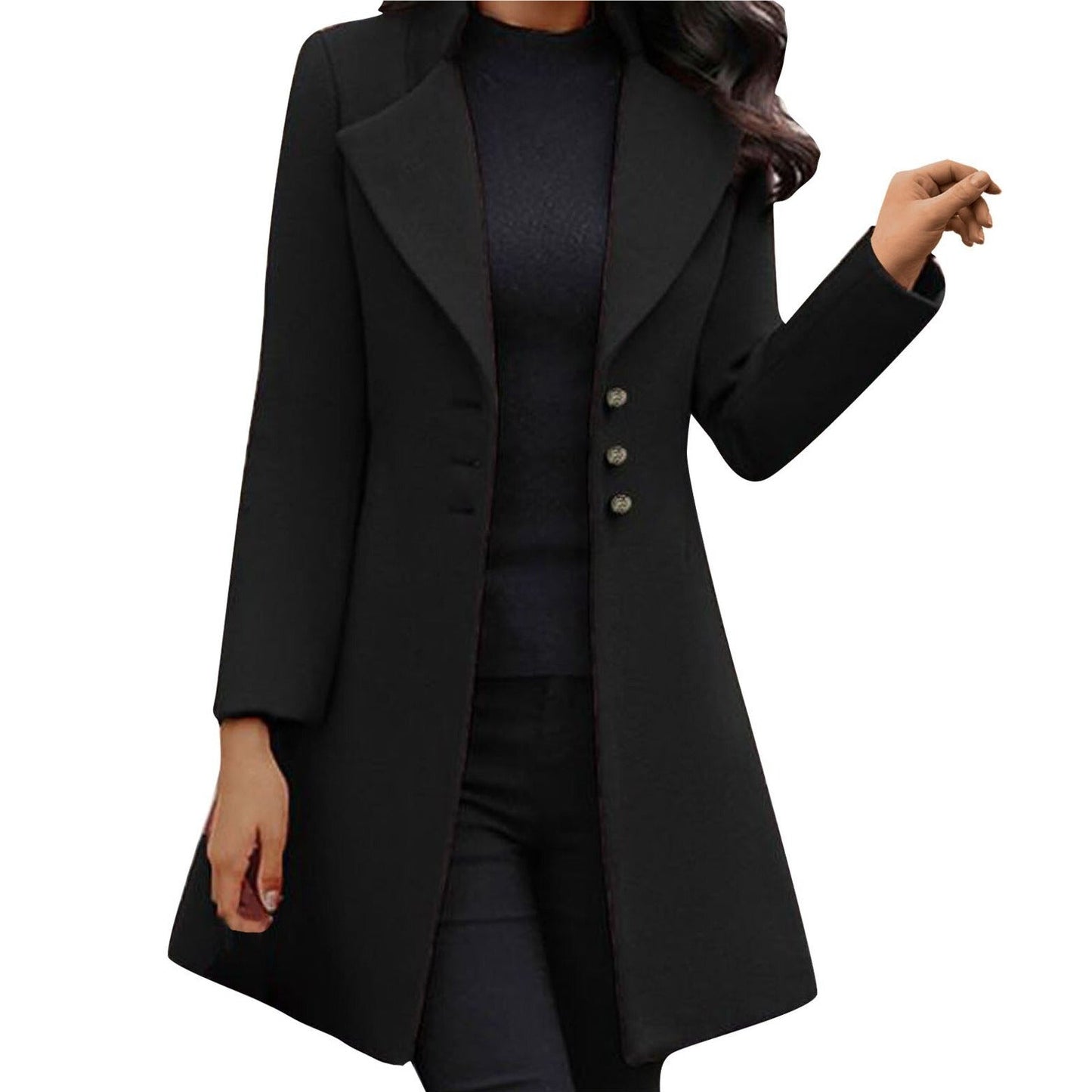 Classic Women's Long Sleeve Coat - Sofia - Pexav