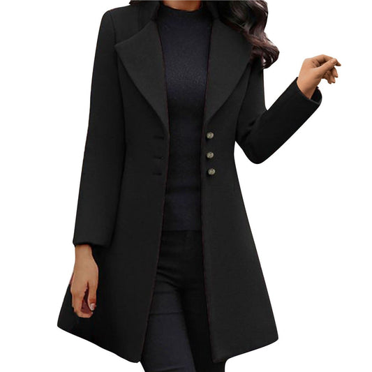 Classic Women's Long Sleeve Coat - Sofia - Pexav