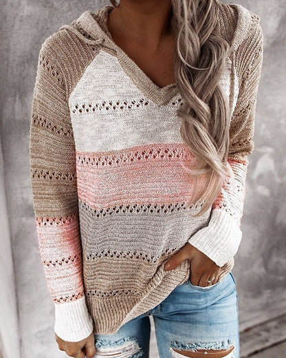 Stylish Knitted Ladies' Sweater - Aurora-Pink-S-Nora Luxe