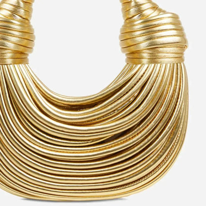 Stylish Knotted Shoulder Bag - Kiana-Gold-Nora Luxe