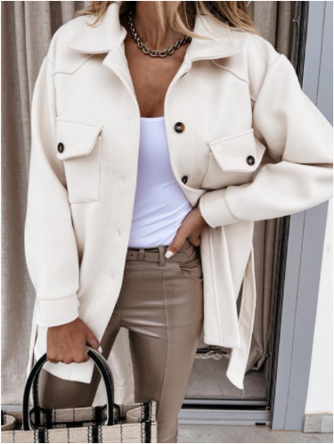 Stylish Ladies Blazer - Elina-White-M-Nora Luxe