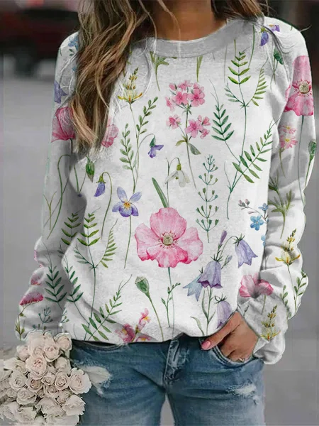 Fashionable Women's Crew Neck Sweater - Pexav