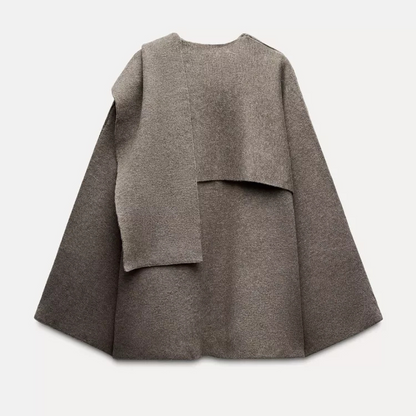 Stylish Ladies Winter Poncho - Ella-Dark blue-S-Nora Luxe