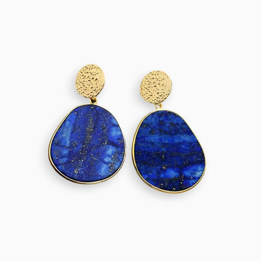 Beautiful Blue and Brown Gemstone Earrings - Pexav