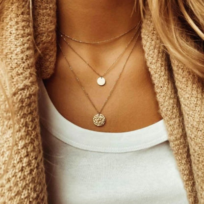 Stylish Layered Necklace - Aurora-Silver-Nora Luxe