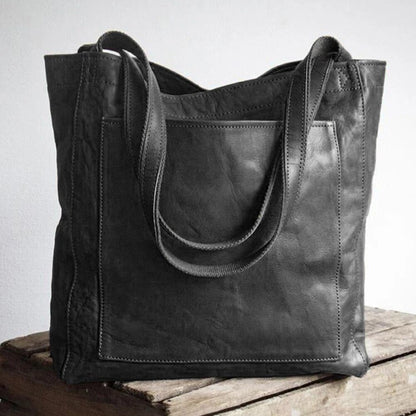 Stylish Leather Ladies Shoulder Bag - Elisa-Black-Nora Luxe