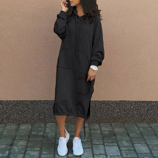 Chic Oversized Hooded Dress - Pexav
