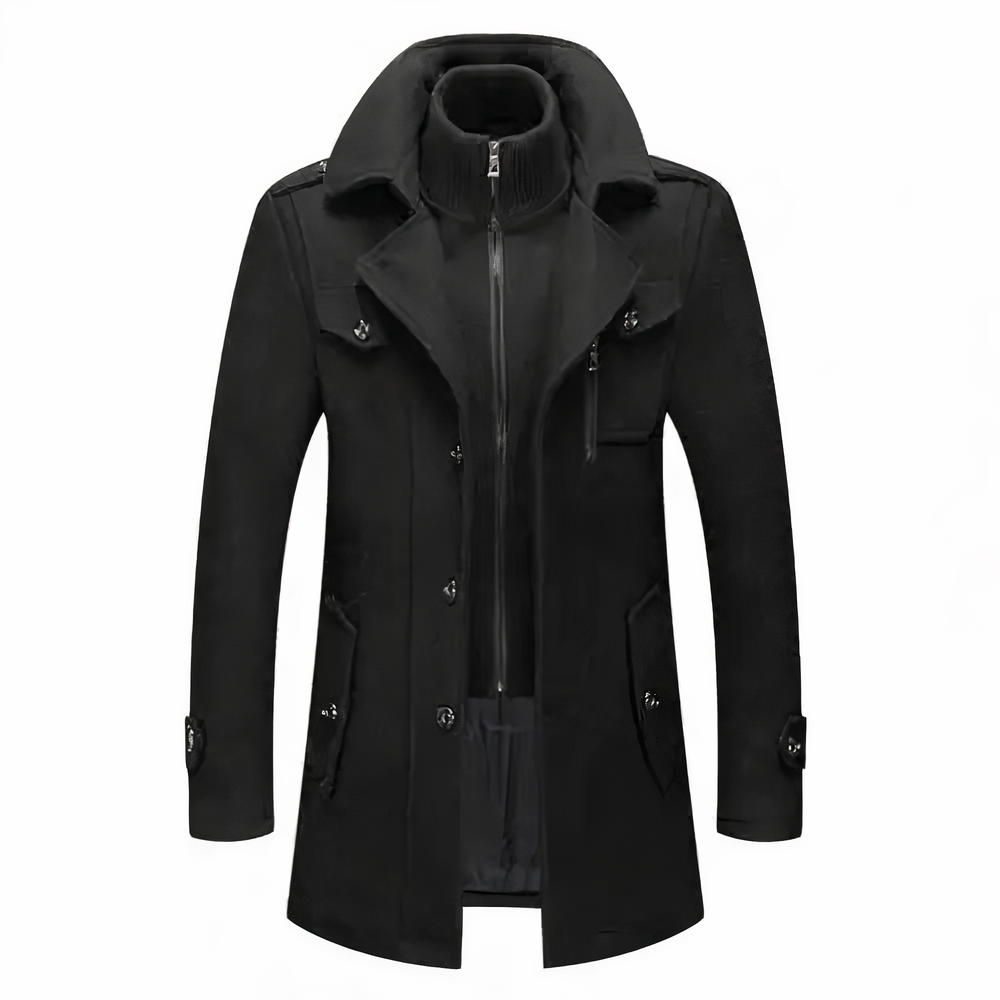 Trendy Double Collar Men's Coat - Pexav