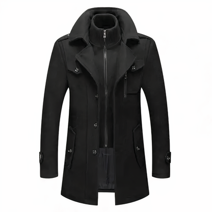 Trendy Double Collar Men's Coat - Pexav
