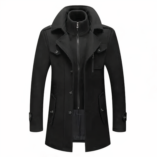 Trendy Double Collar Men's Coat - Pexav
