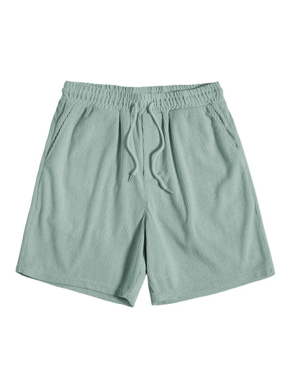 Stylish men's summer set with shirt and cord shorts - SummerCore-Beige-S-The Livary